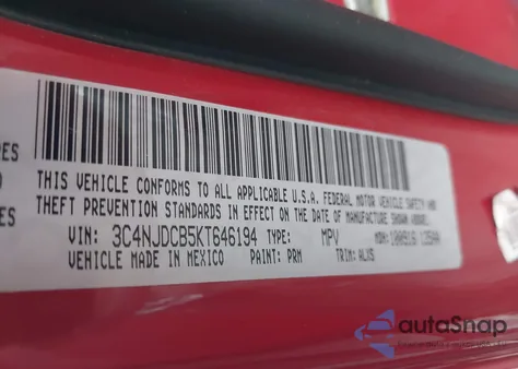 2019 Jeep Compass Limited 4X4 from USA, damaged, VIN 3C4NJDCB5KT646194